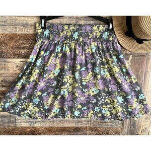 Frenchi Floral Purple smoked waist Skirt MEDIUM floral daisy Bohemian
